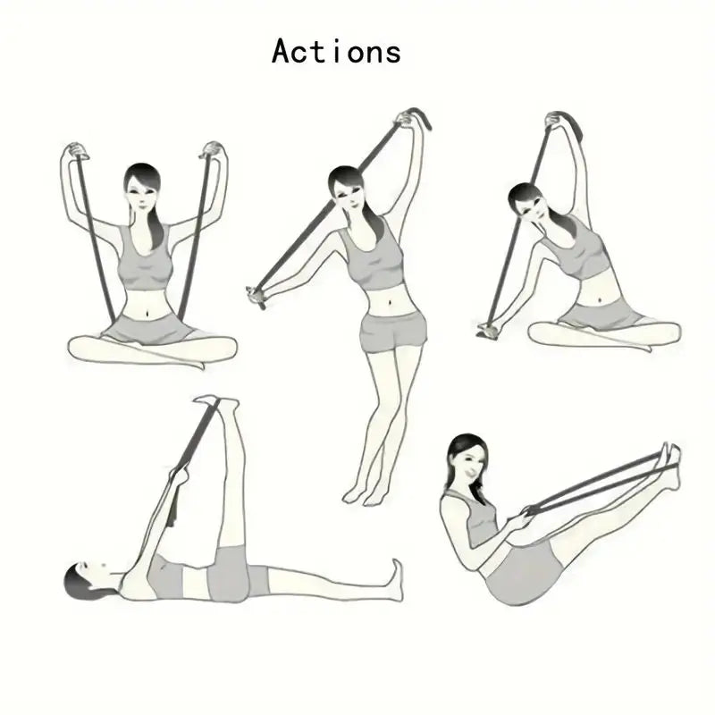 Elastisches Widerstandsband mit 8 Ringen für Pilates und Heimfitness - Yabubest - Home & More