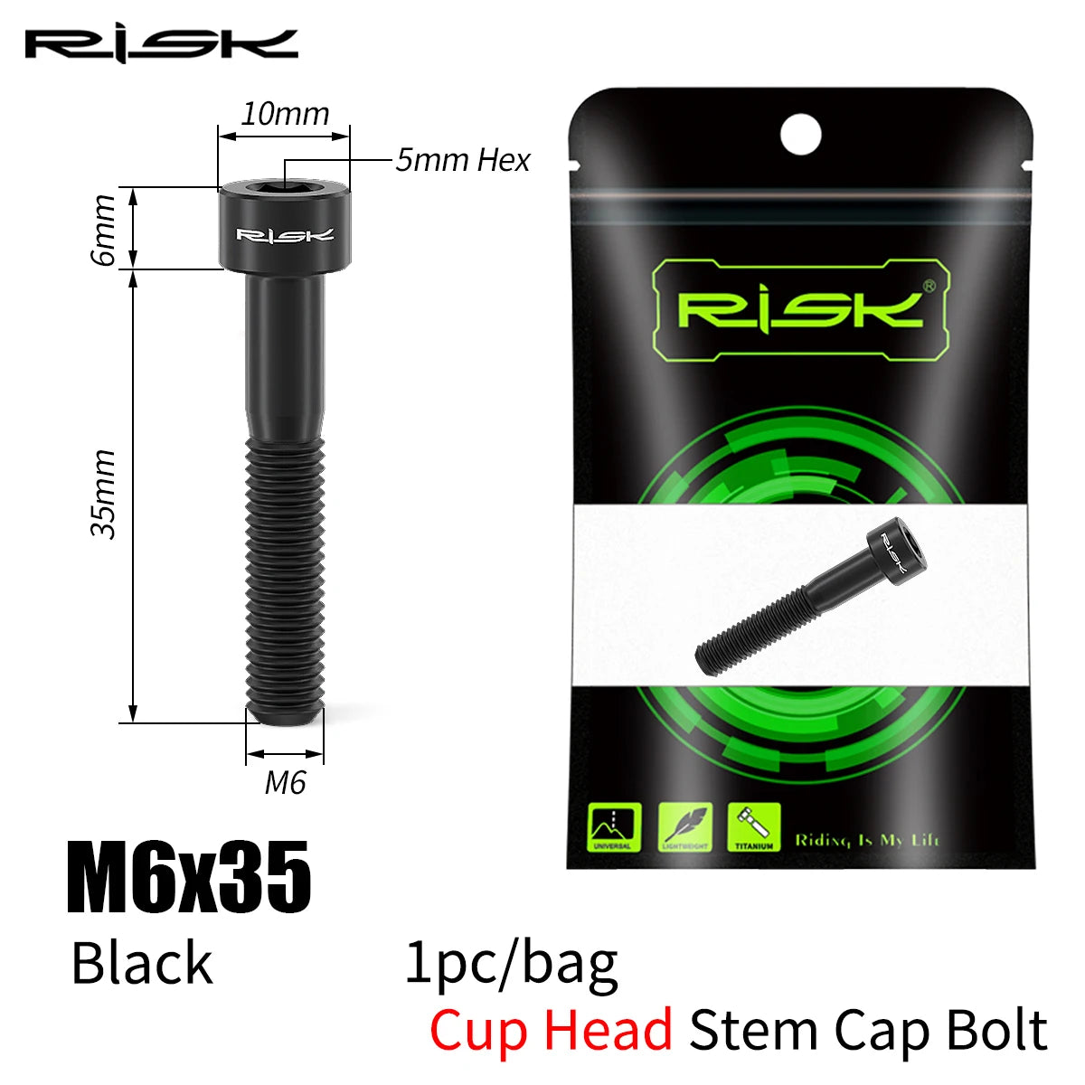 Fahrrad Titan Bolzen Schrauben M6x30-50 für Headset Vorbau Bremssattel