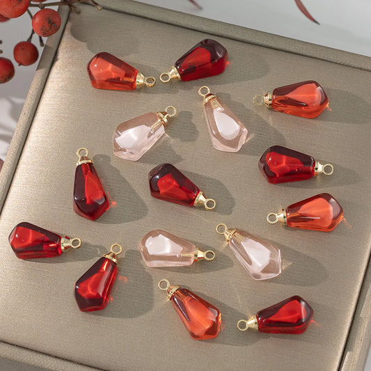 10er Set Granatapfel-Anhänger aus Harz für Schmuck - Bastelbedarf