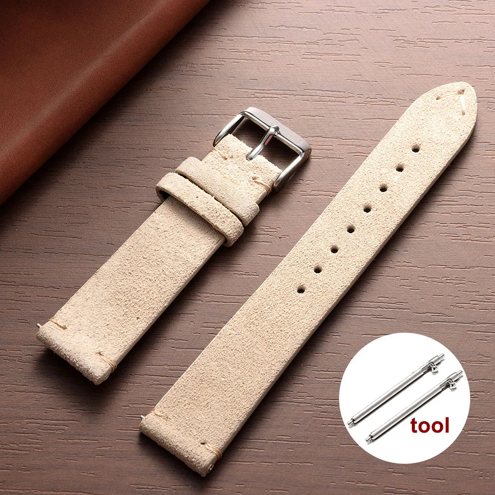 Weiches Wildleder Lederarmband mit Schnellverschluss in 14-22mm Breite