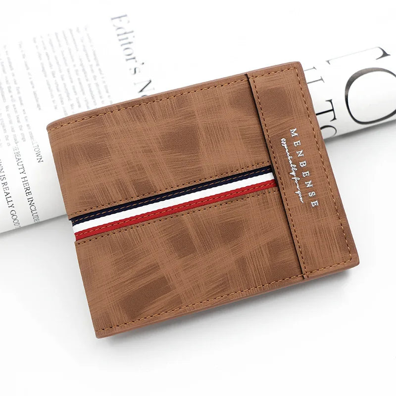 Schlanke kurze Herren Brieftasche aus PU Leder mit Kartenhalter und Münzfach