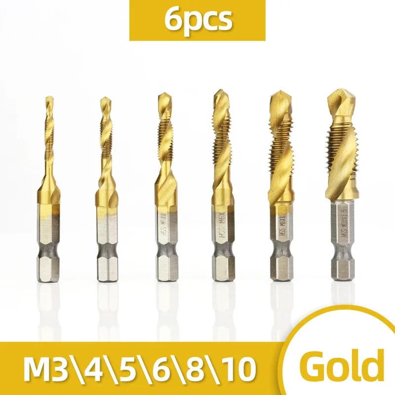 HSS Titan Überzogene Gewindebohrer Set M3-M10 mit Senker und Entgrater