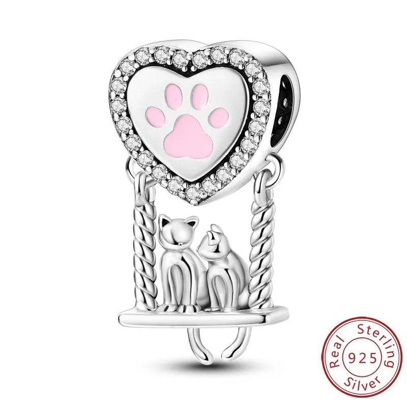 925er Sterlingsilber Charms mit Tiermotiven und Zirkon