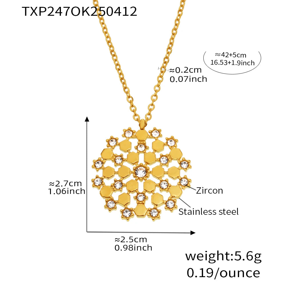 Riesenrad Design Schmuckset Damen – Vergoldeter Edelstahl, Wasserdicht