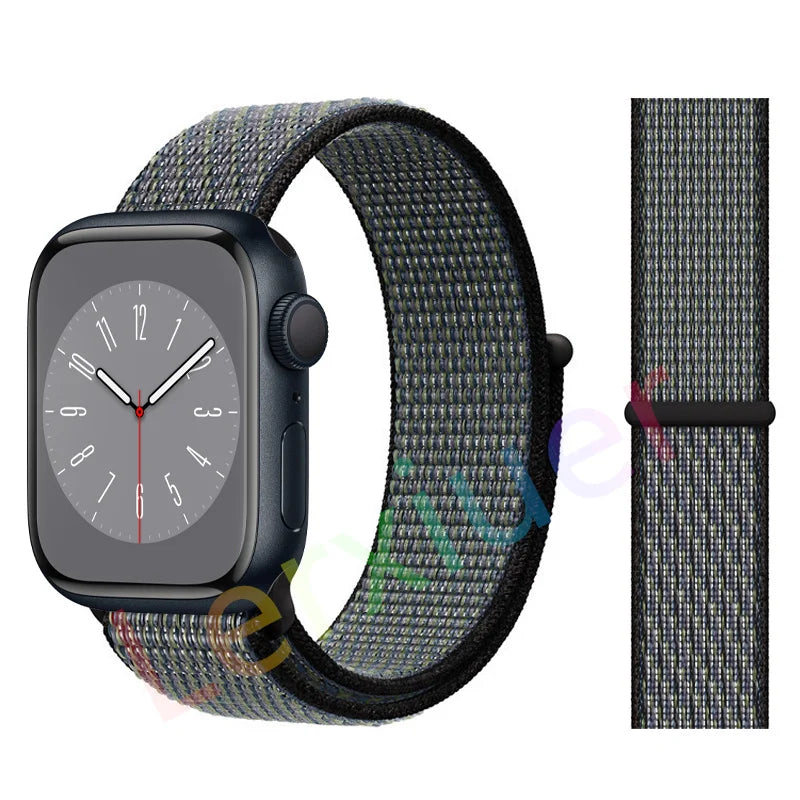 Nylon Schlaufenarmband für Apple Watch alle Serien und Größen