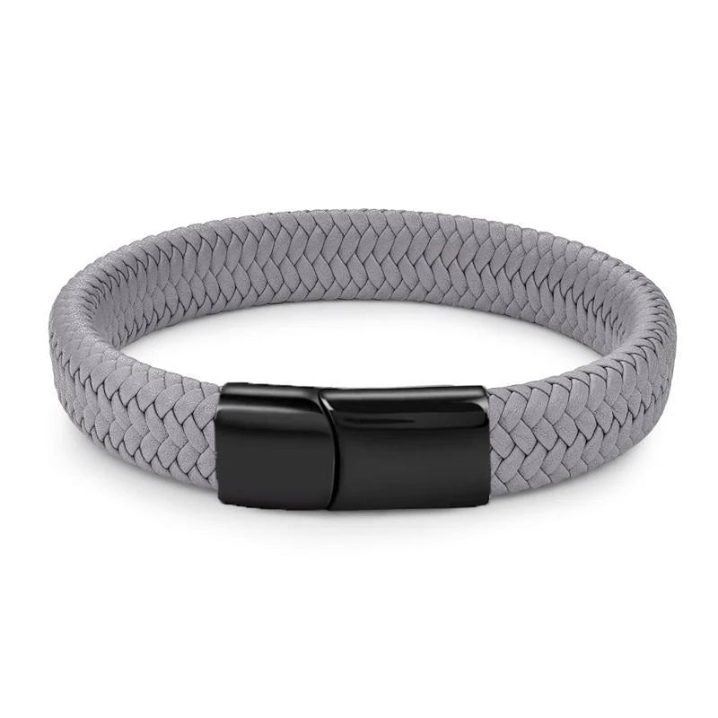 Modernes Herren Lederarmband mit Edelstahl Verschluss