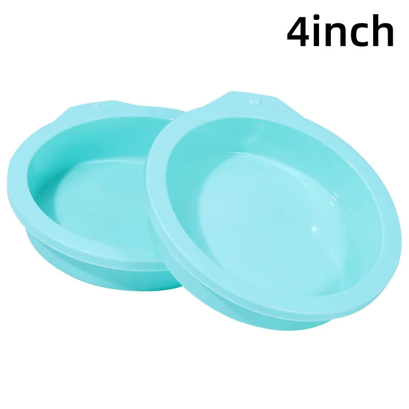 Silikon Kuchenform Set 4 6 8 Zoll Runde Backformen für Mehrschicht Kuchen