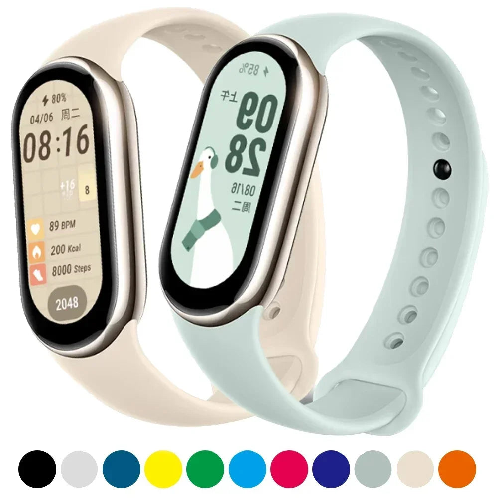Atmungsaktives Silikon-Sportarmband kompatibel mit Mi Band 8 NFC