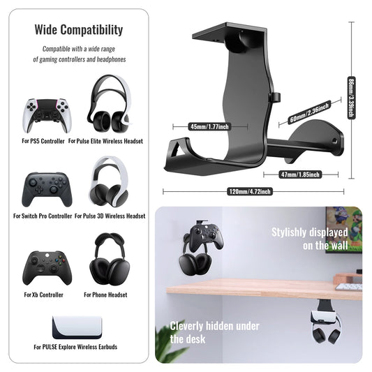 Universelle Controller Halterung für PS5 Switch Pro Xbox mit Kopfhörerhalter
