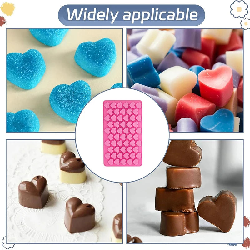 Herzförmige Silikon Schokoladenform 55 Mulden für Eis Süßigkeiten Backen