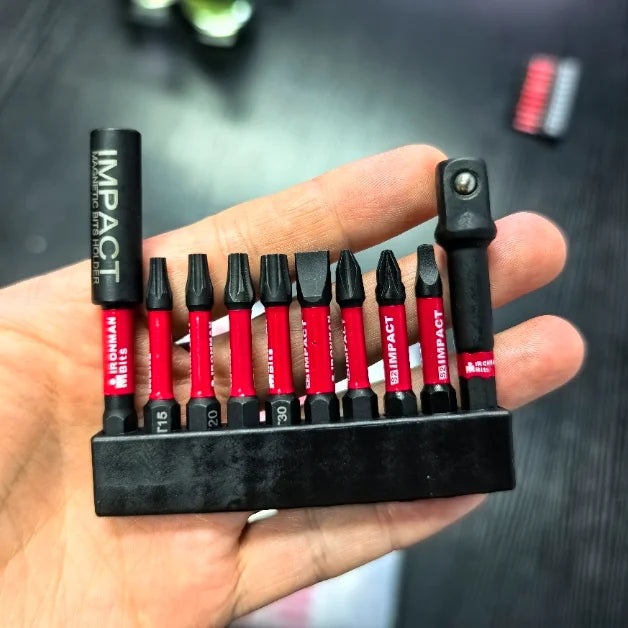 Robustes Impact Schraubbit Set aus legiertem Stahl mit Organizer