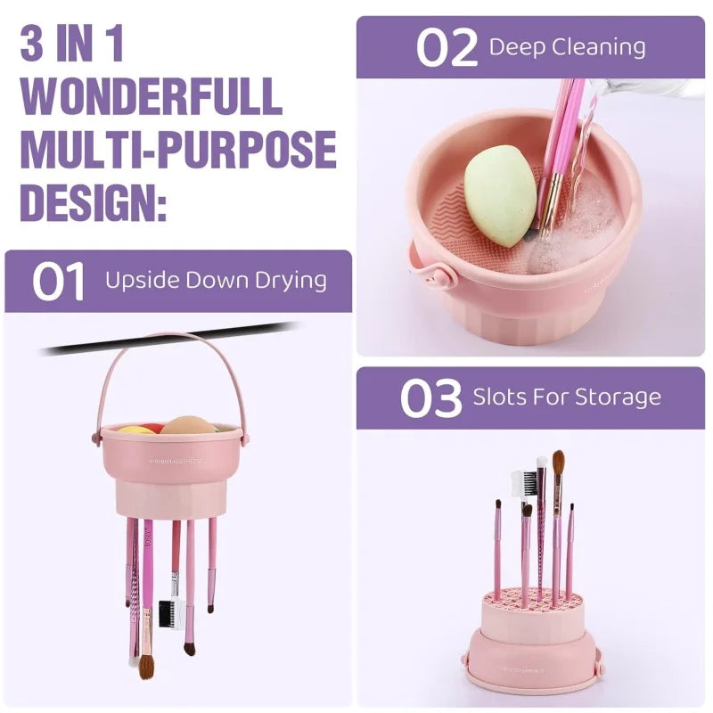 3-in-1 Make-up Pinsel Reiniger faltbar Silikon Waschmatte Kosmetik