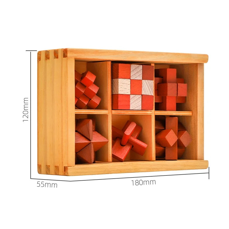 Holz IQ Puzzle Kong Ming Lock Lernspiel für Kinder und Erwachsene