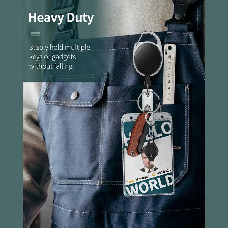 Transparenter Ausweishalter mit Doppelkarten-Slots und Rollclip