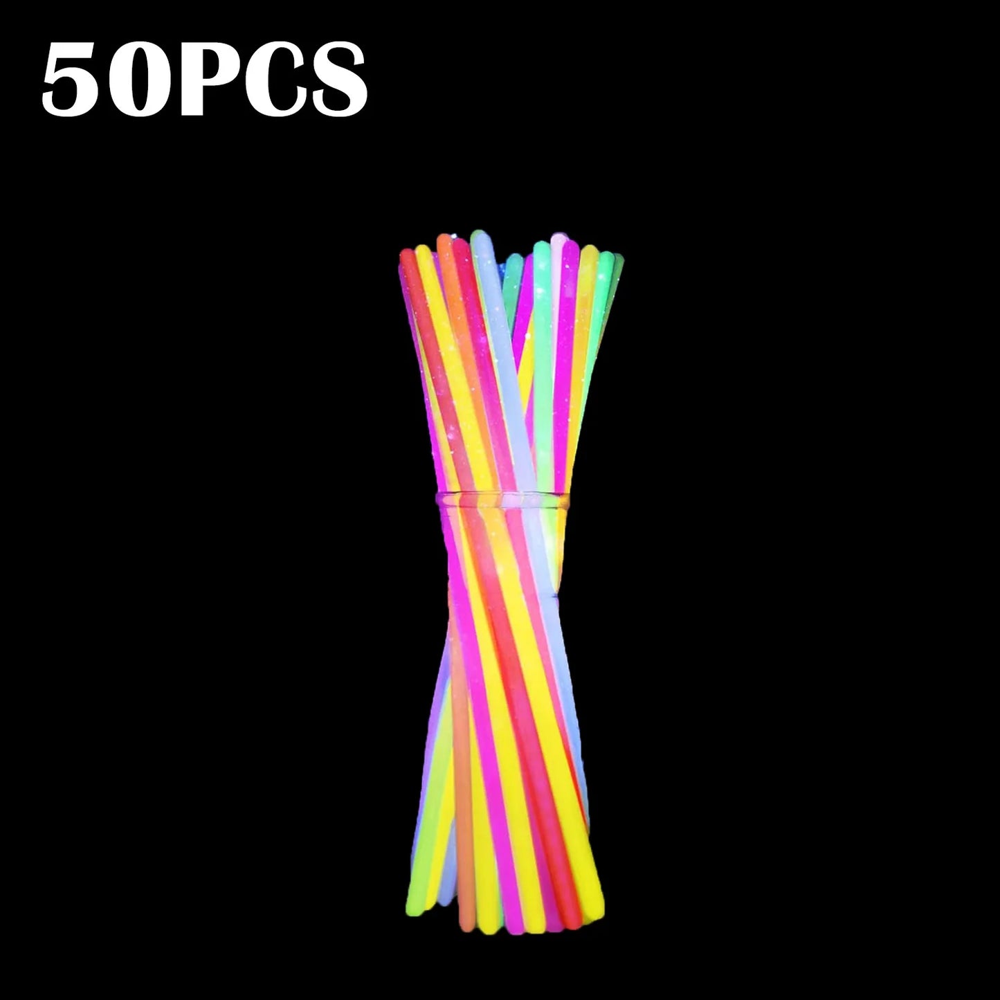 Bunte Leuchtstäbe für Armbänder Halsketten und Partys 100 Stück