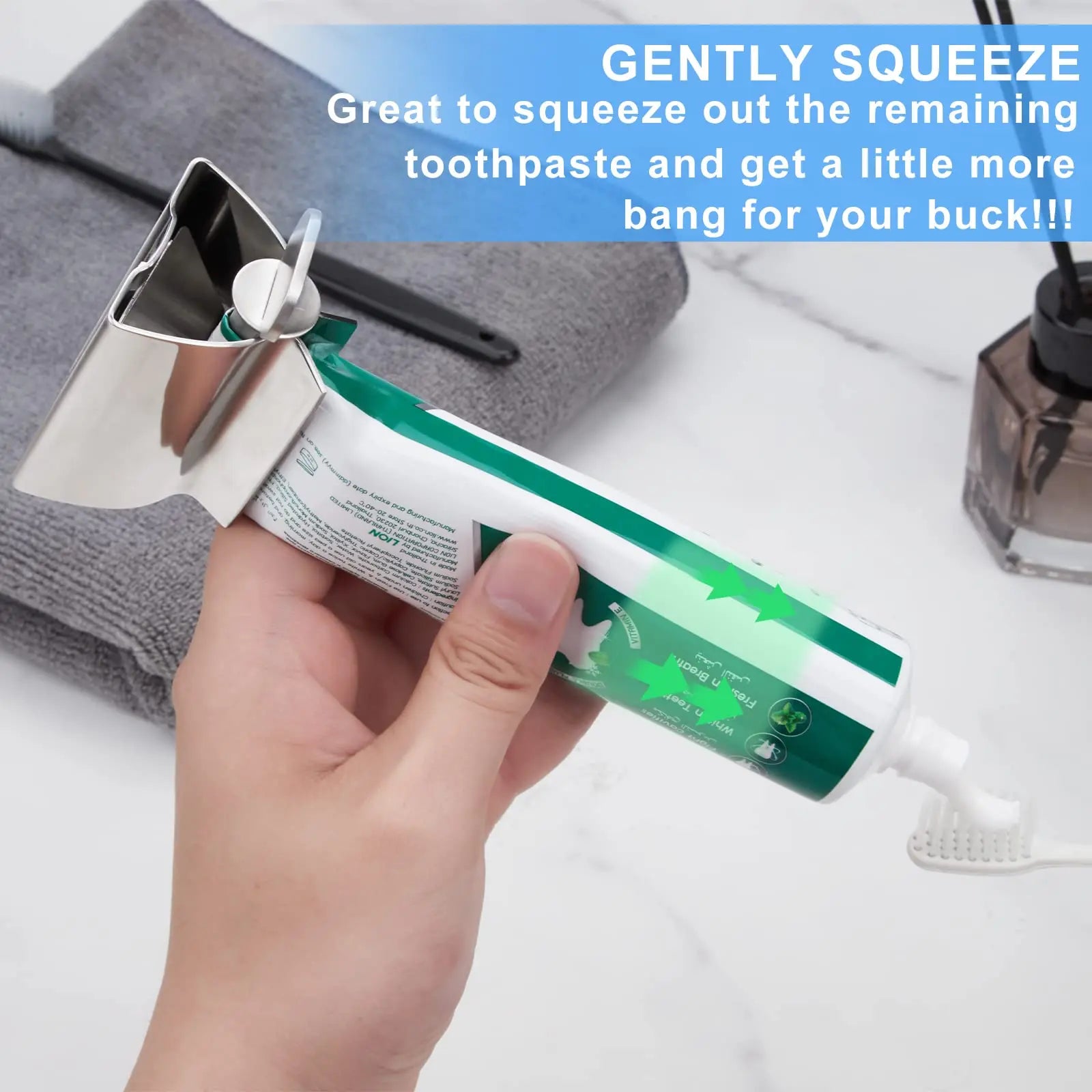 Praktischer Zahnpasta Quetscher aus Metall für Abfallreduktion