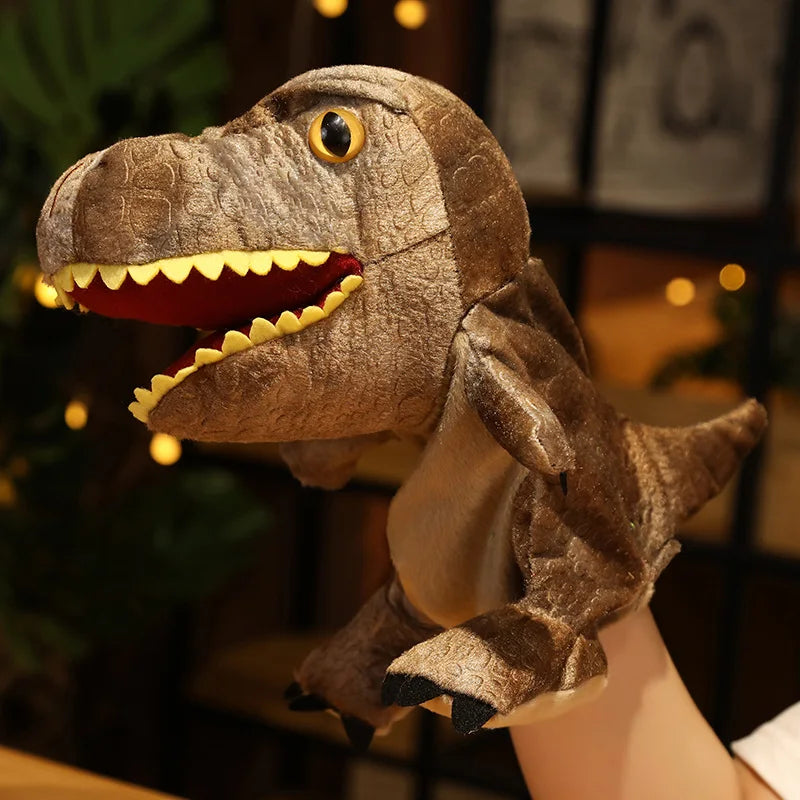 Plüsch Handpuppe Dinosaurier Triceratops und Tyrannosaurus für Kinder