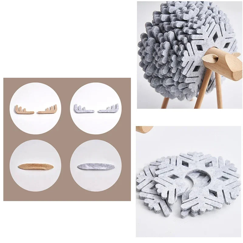 12er Set Getränkeuntersetzer Elchform aus Filz kreativ und isolierend