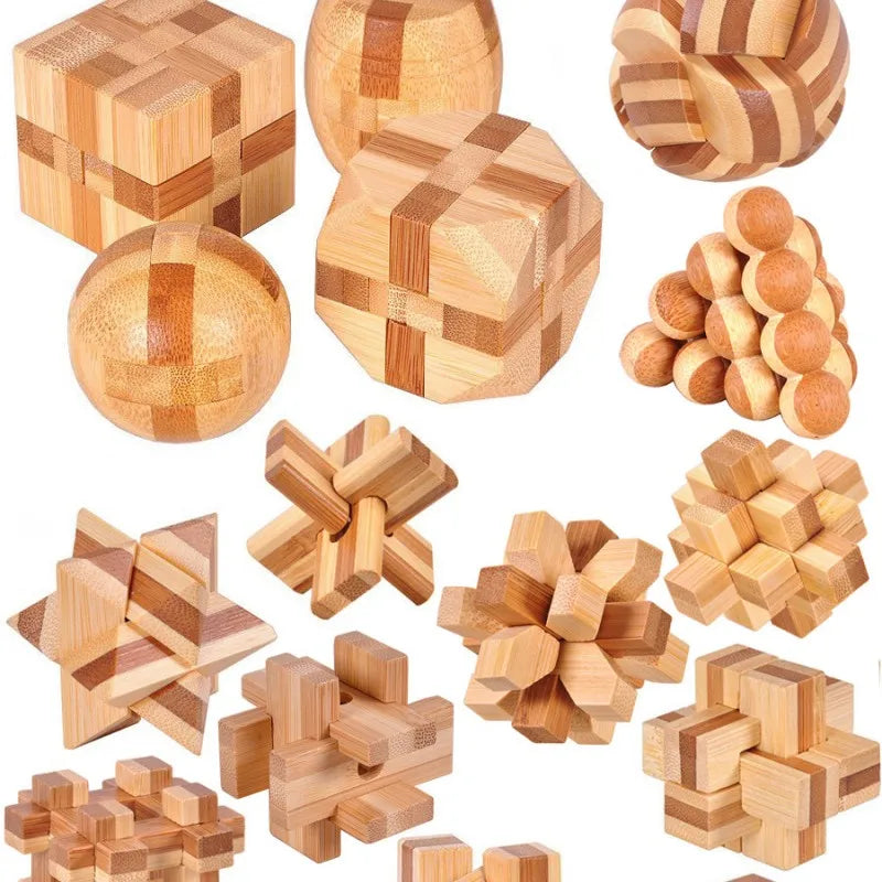 Holz Kong Ming Lock 3D Puzzle Montessori Spielzeug Kinder-Yabubest - Home & More