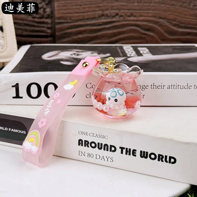 Niedlicher Ozean schwimmender Acryl Schlüsselanhänger mit Tasche Anhänger