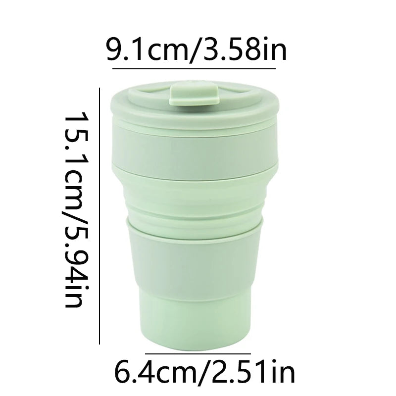 Tragbarer faltbarer Silikonbecher mit Deckel, hitzebeständig und umweltfreundlich - Yabubest - Home & More