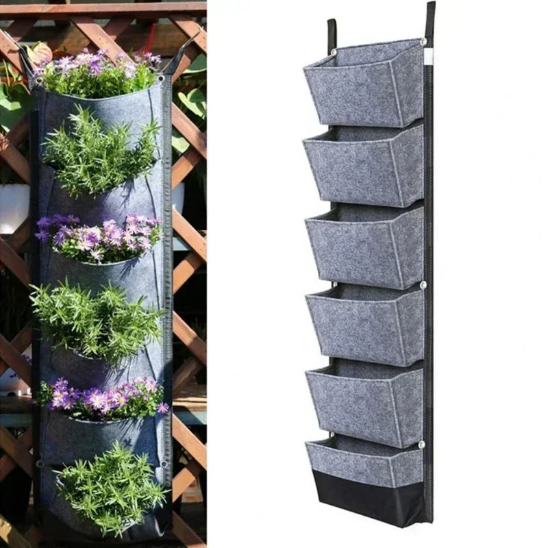 Vertikale Pflanztasche Filz Wandbehang Blume Gemuese Garten