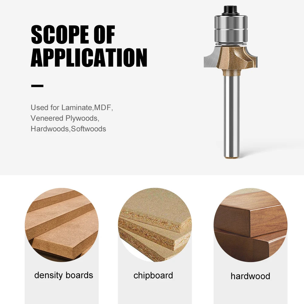 6 mm 1/4 Zoll Schaft Doppellager-Gravurfräser mit abgerundeten Kanten