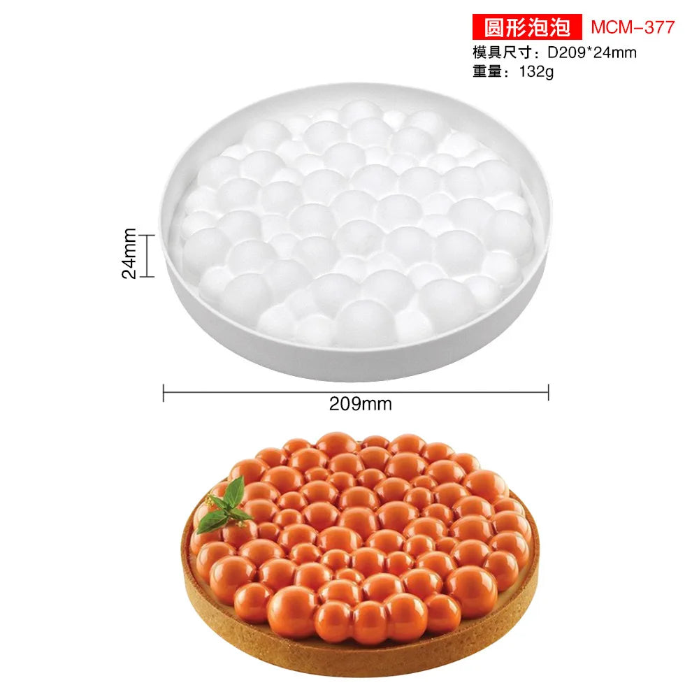 Geometrische Runde Silikonform für Mousse Kuchen und Desserts