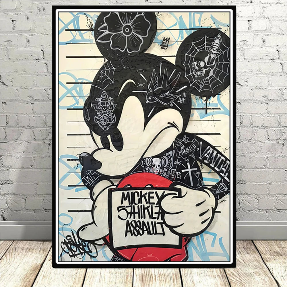Disney Cartoon Leinwand Poster Mickey Mouse Donald Duck Wandbild