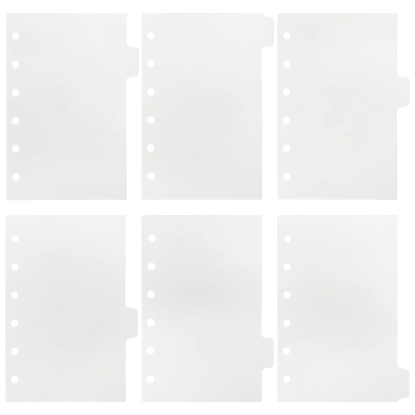 Transparenter Papier Indexteiler mit 6 Löchern für Binder und Planer