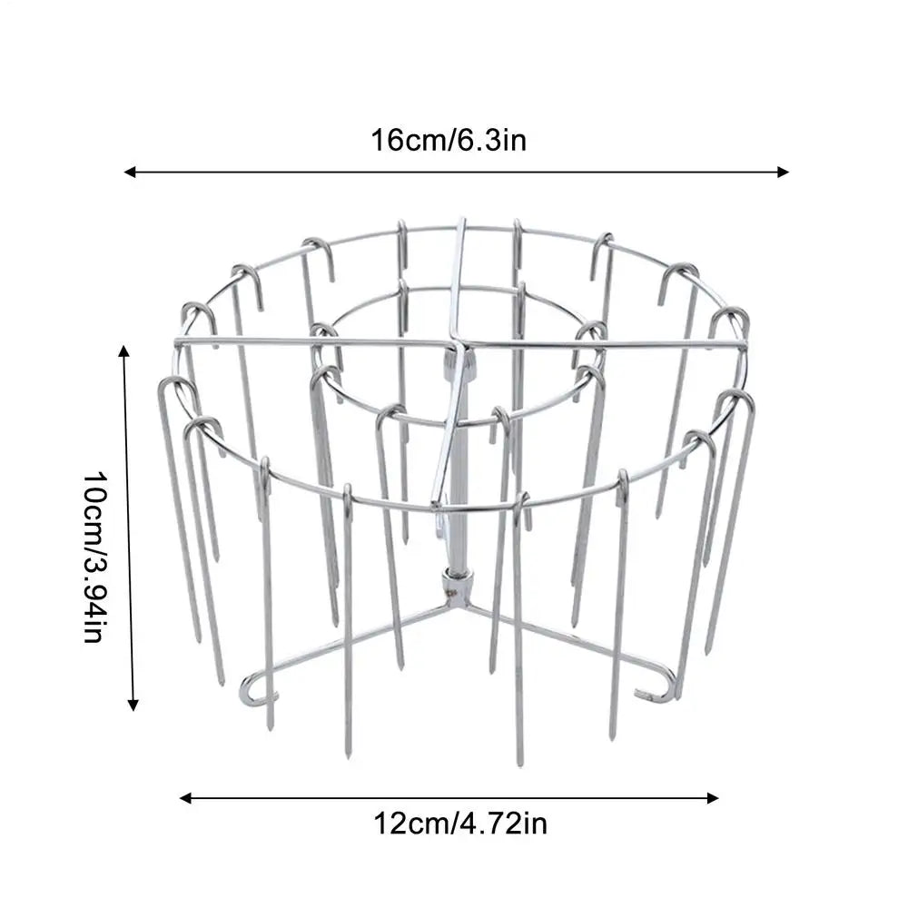 Edelstahl Spießständer für Air Fryer mit 24 Spießen Grill Zubehör