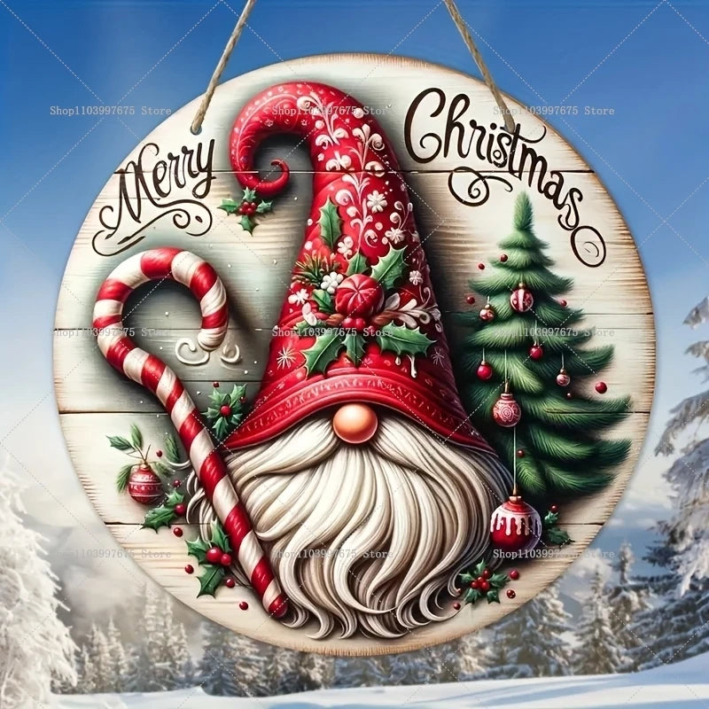 Dekorativer Holz Wandbehang mit festlichem Weihnachtsmotiv zur Gestaltung