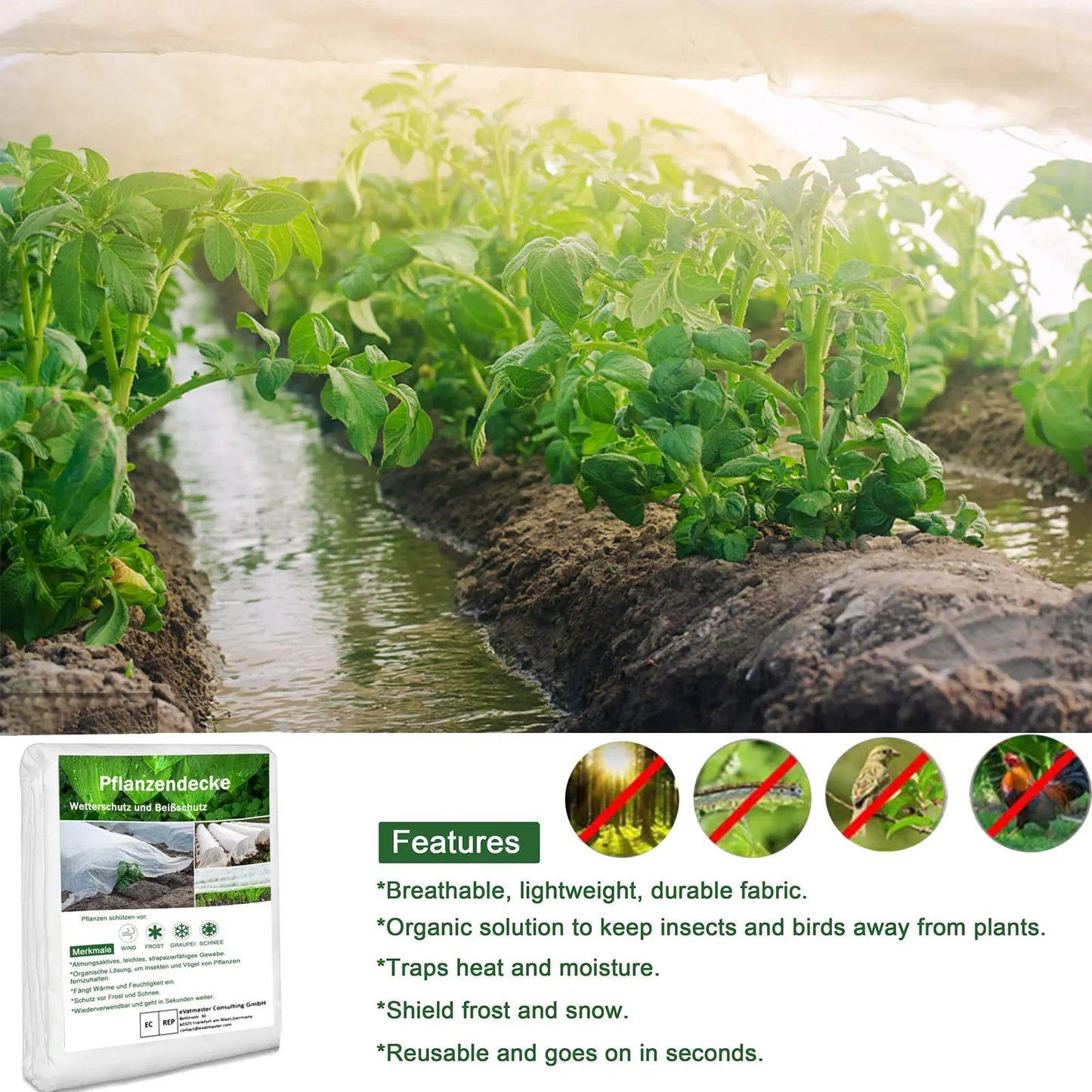 Gemüsenetz Vliesstoff für Frostschutz und Sonnenschutz im Garten