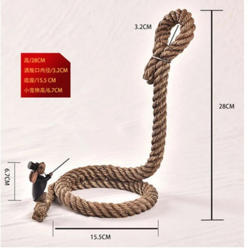 Kreatives Seil Weinregal als stilvolle Wohn und Bardekoration