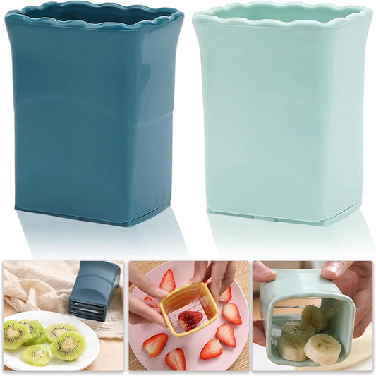 Edelstahl Obst - Gemüseschneider für Erdbeeren Eier Bananen - Schneller Küchenhelfer