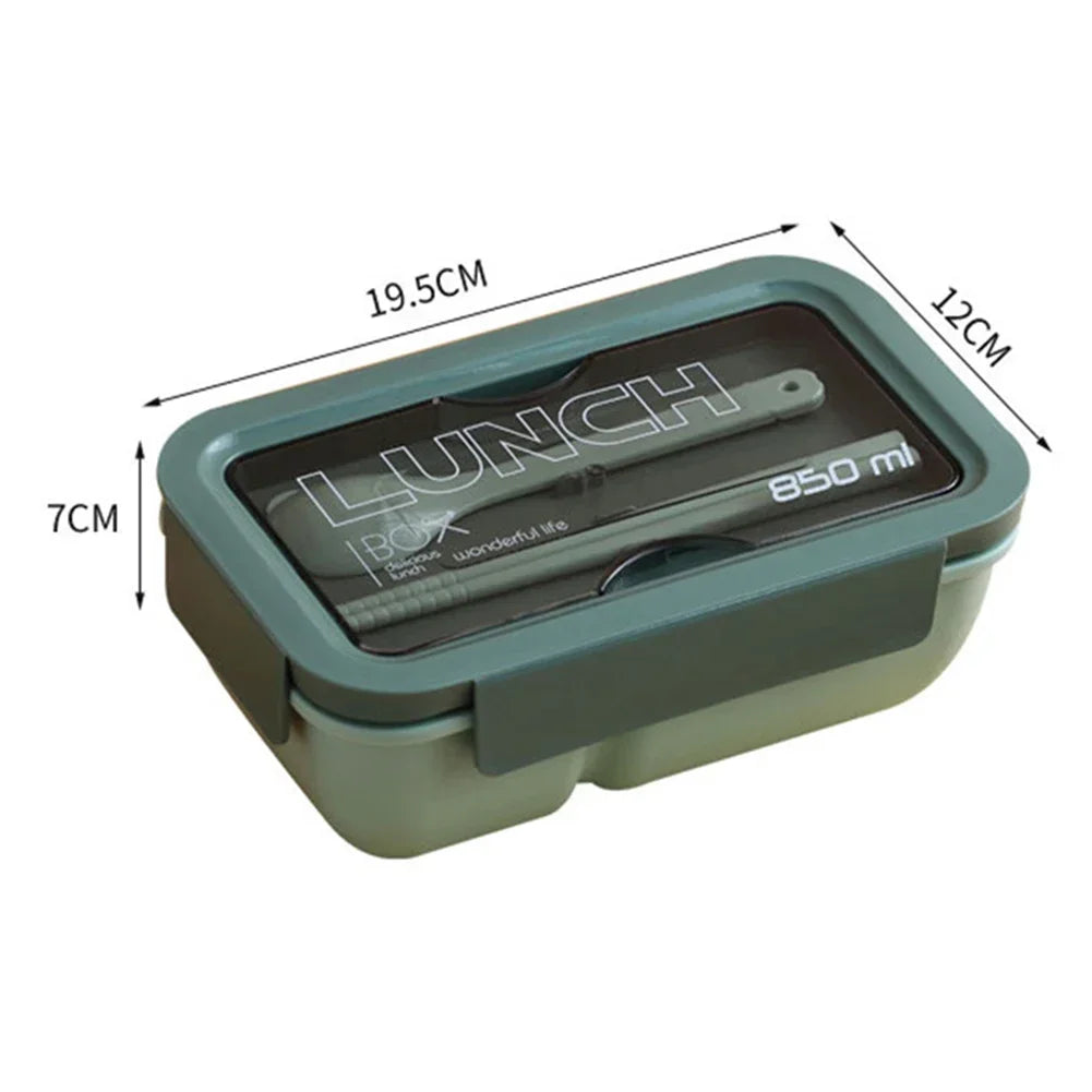 850ML Mikrowellen Lunchbox mit Besteck – Dichte Bento Box für Schule & Büro