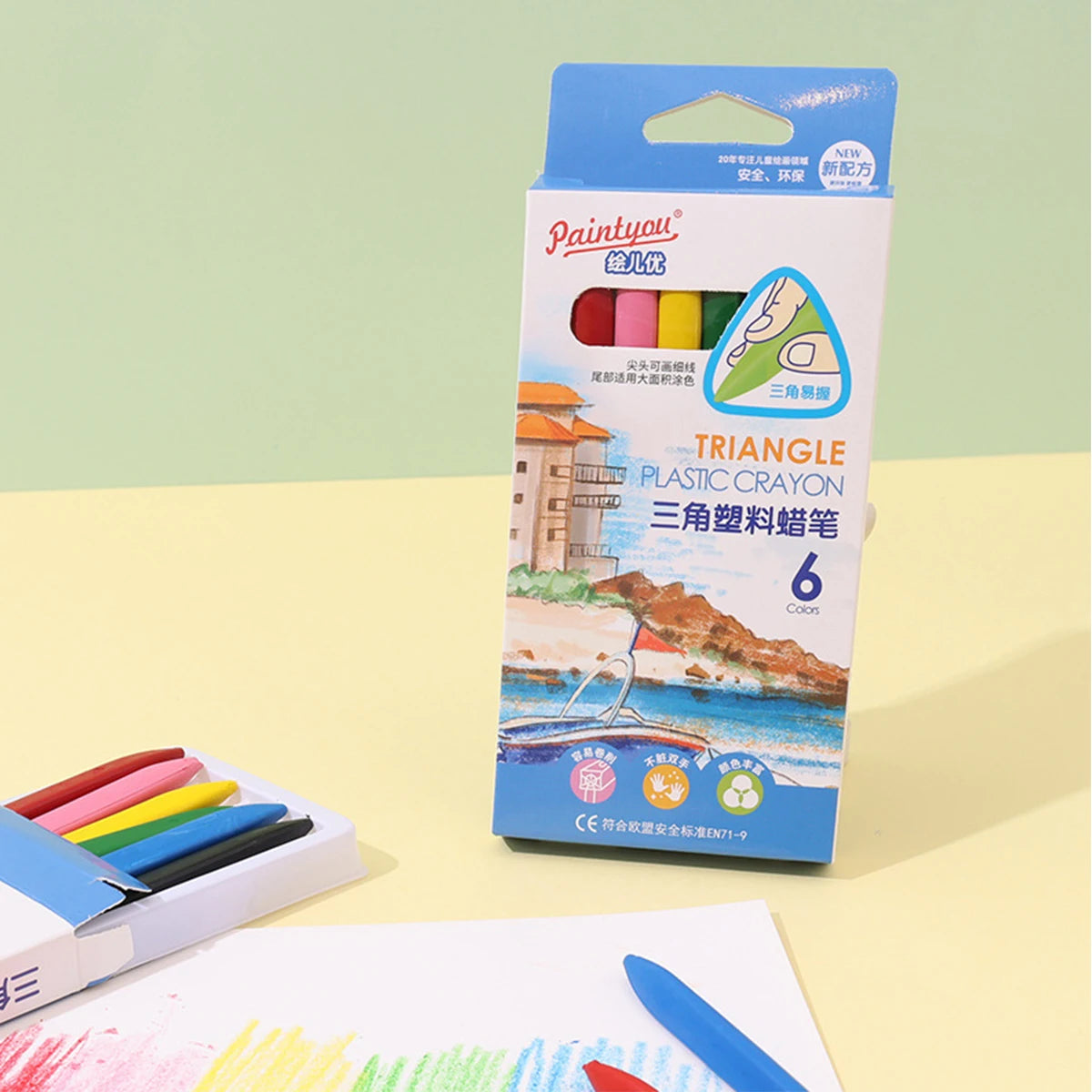 24 Farben Kunststoff Buntstifte waschbar löschbar für Kinder Schule Büro