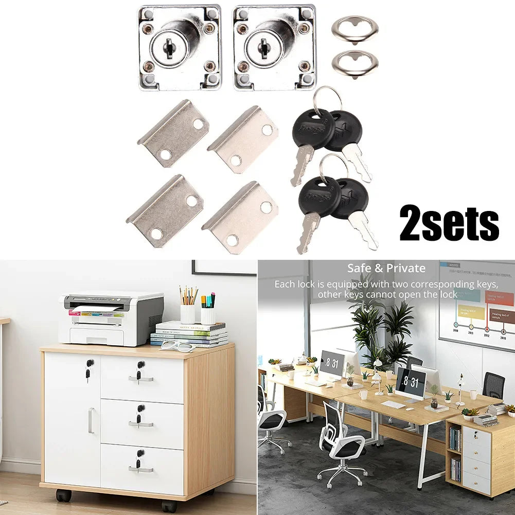 Robustes Stahl Schrankschloss 40x40 mm mit 4 Schlüsseln – Sicher - Zuverlässig