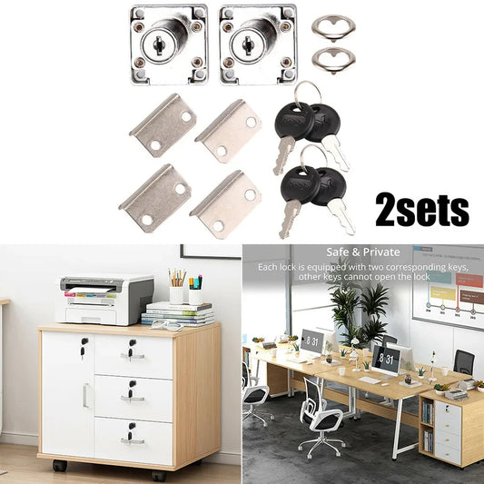 Robustes Stahl Schrankschloss 40x40 mm mit 4 Schlüsseln – Sicher - Zuverlässig