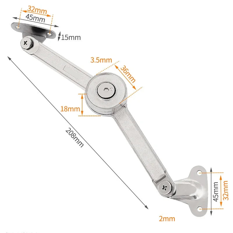 Verstellbares hydraulisches Scharnier für Küchenschranktüren mit Stopfunktion