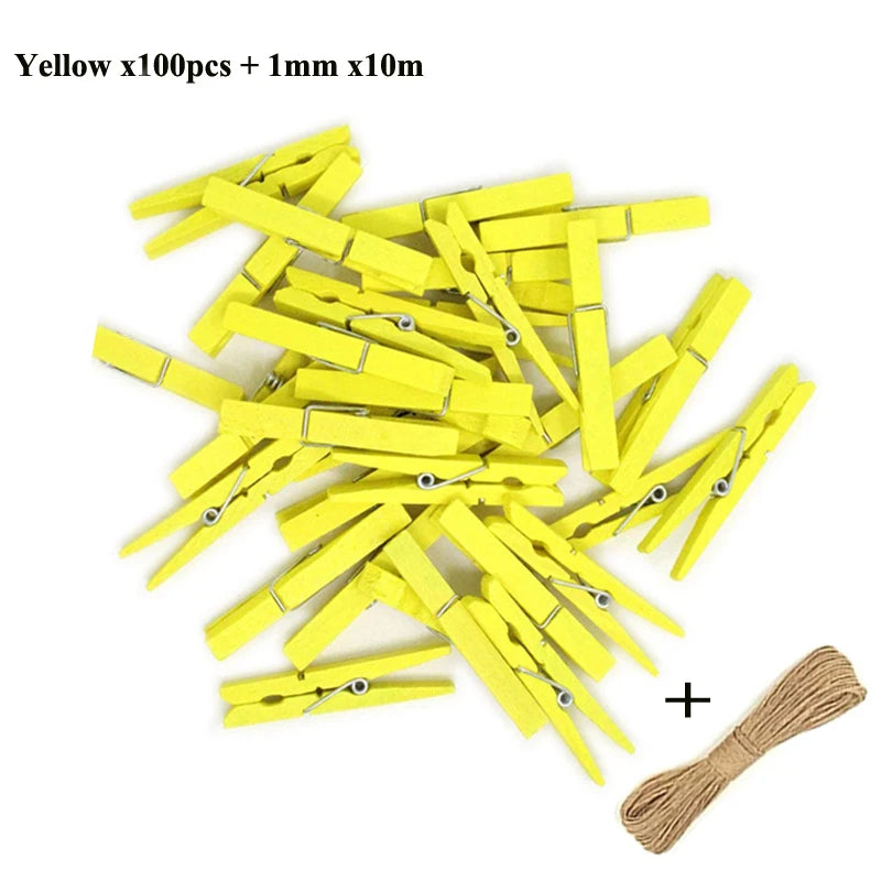 Mini 25mm Holzclips für Fotos & Deko – 50 oder 100 Stück Natur/Mix