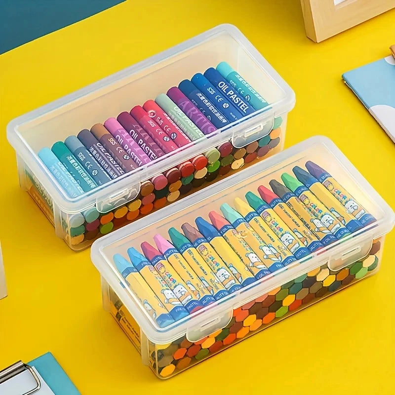 2 Stück transparente Kunststoff Bleistiftboxen mit großer Kapazität