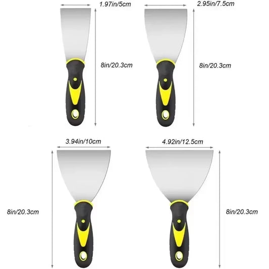 Vielseitiges 4-teiliges Edelstahl-Spachtel-Set 2-5 Zoll – robust - ergonomisch