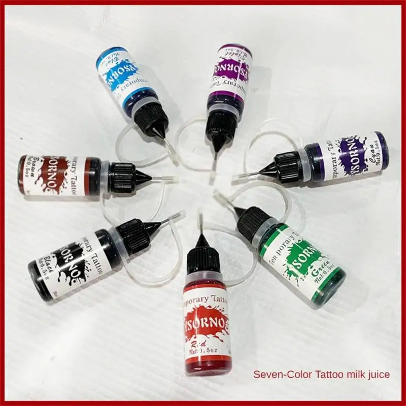 7 Farben Temporäre Henna Tattoo Tinte Set semi-permanent DIY Körperkunst