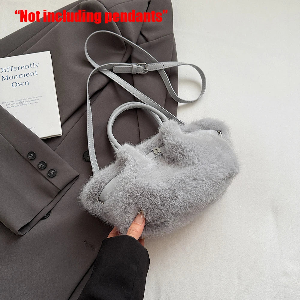 Leichte und vielseitige Plüsch Umhängetasche für Herbst und Winter