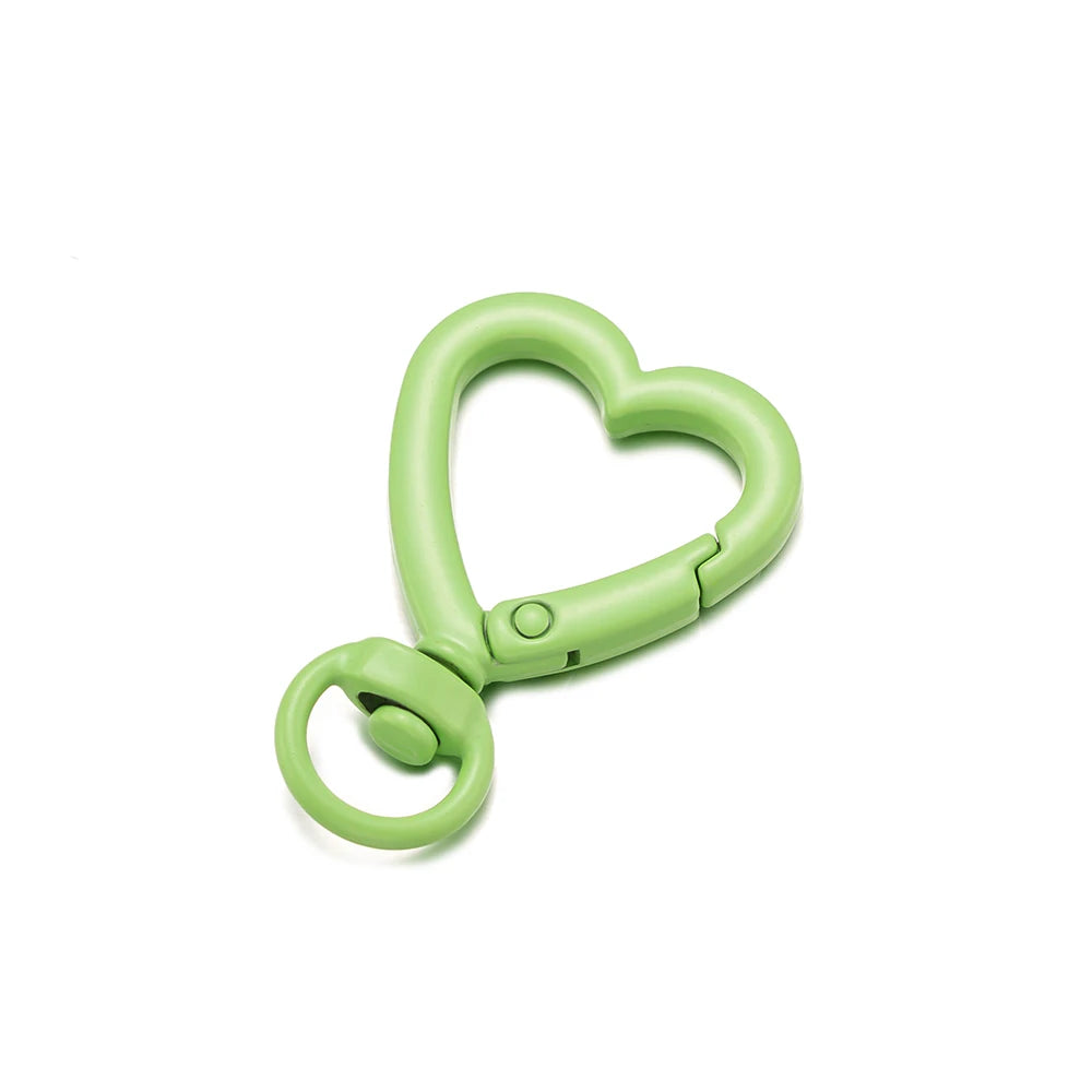 5er Set drehbare Metall-Karabiner mit Herzverschluss für Schmuck DIY