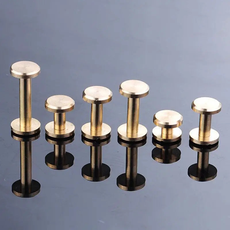 10 bis 30 Stück massive Messing Bindeschrauben für Lederhandwerk und Basteln-Yabubest - Home & More