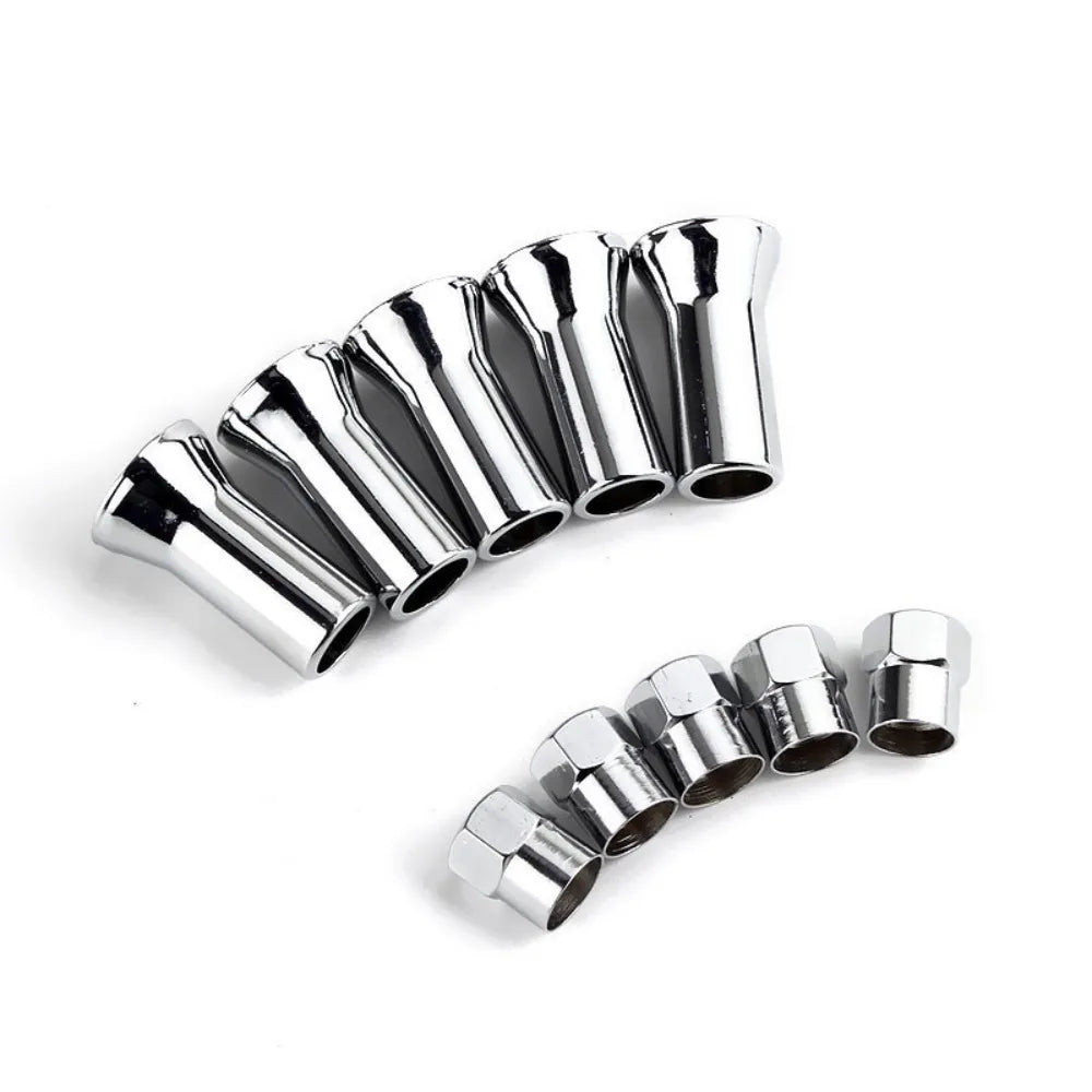 10er Satz Reifenventil Kappen TR413 TR414 Hex Caps Chrom für Auto