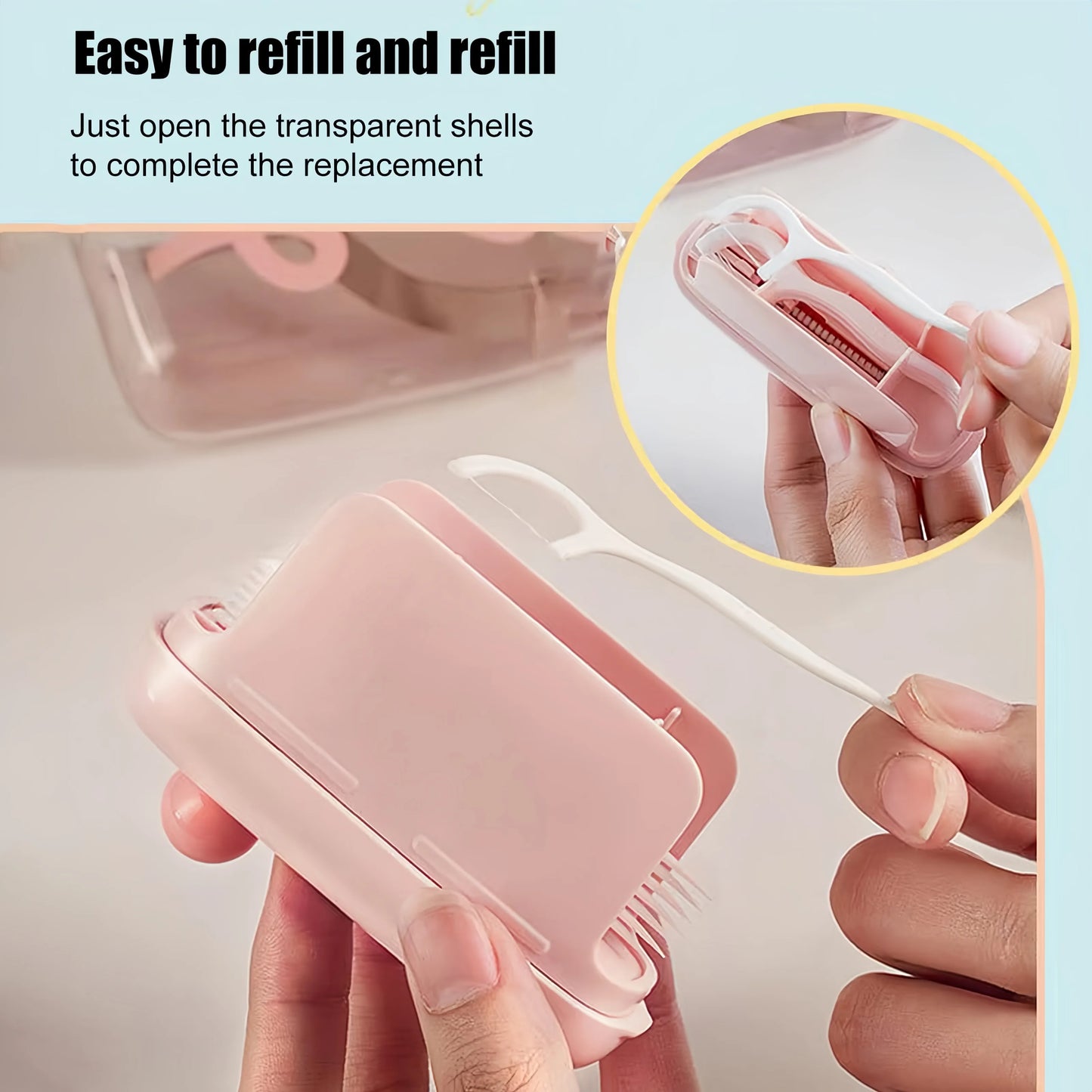 Tragbare Zahnseide Box mit Pop Up Spender für einfache Mundpflege