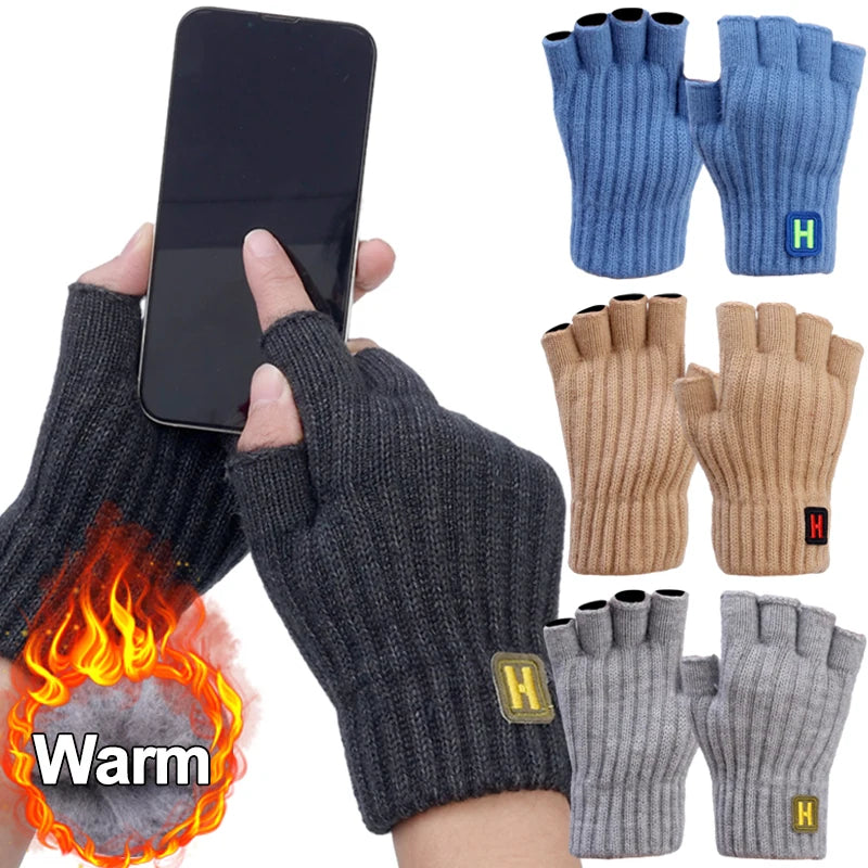 Gestrickte Thermo Halbfingerhandschuhe Für Damen Und Herren-Yabubestshop